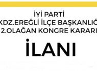 İYİ PARTİ KONGRE İLANI