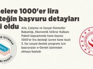 1000 TL’LİK DESTEK İÇİN BAŞVURULAR BAŞLADI