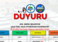 ÇİLEK HALK OTOBÜSLERİNİN KALKIŞ NOKTALARI DEĞİŞTİ