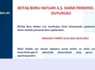 BOTAŞ DAİMİ PERSONEL ARIYOR