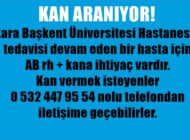 DİKKAT! KAN ARANIYOR