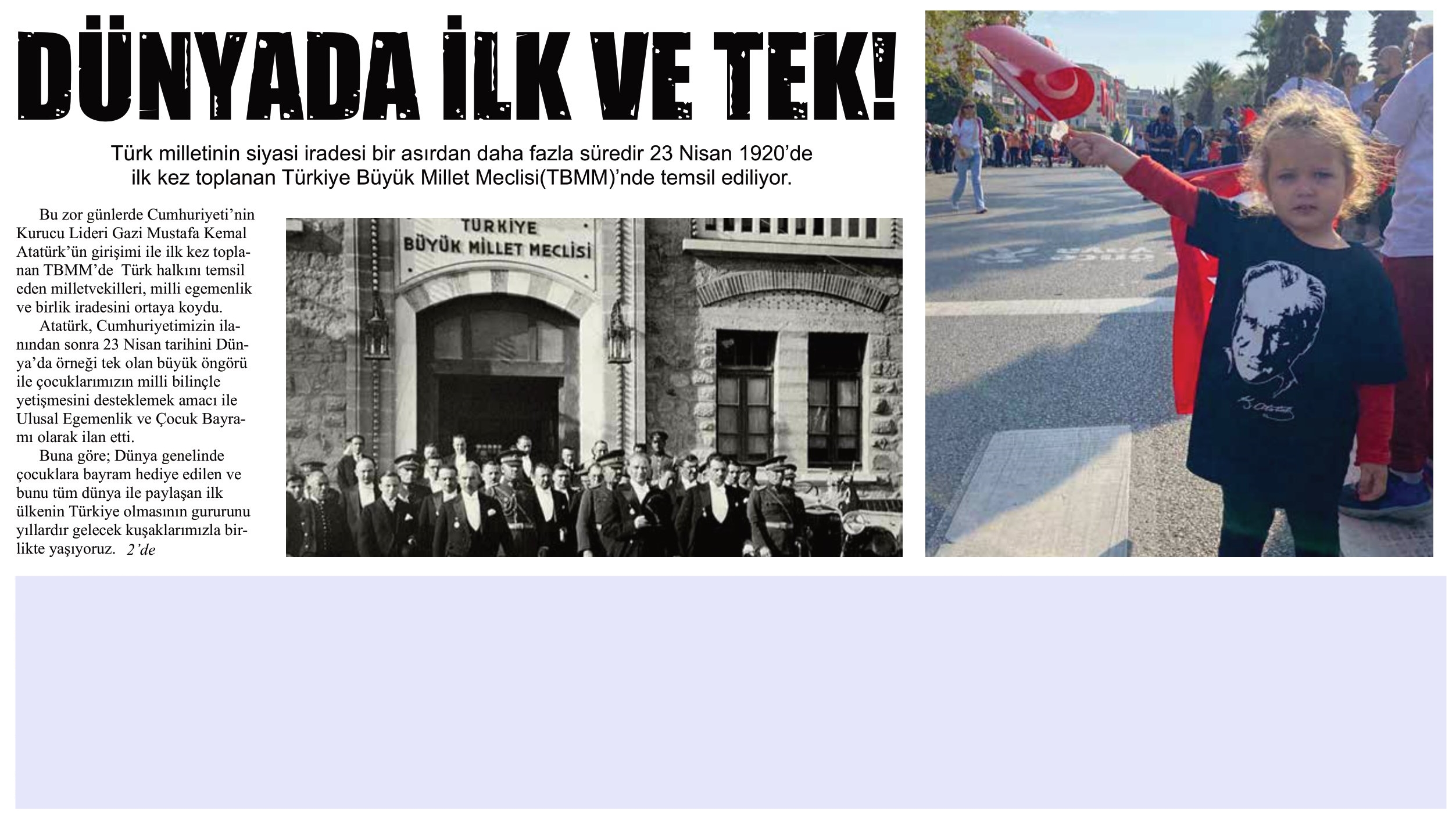 GÖNÜLLÜ YAZDI : DÜNYADA İLK VE TEK!