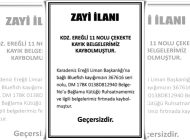 ZAYİ İLANI