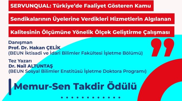 BEUN DOKTORA MEZUNUNUN TEZ ÇALIŞMASI BAŞARILI BULUNDU