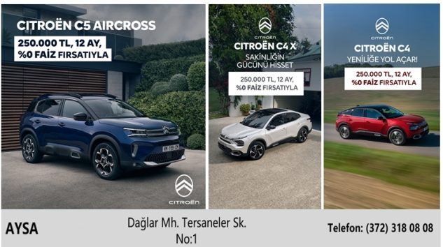 CITROEN MODELLERİ %0 FAİZ FIRSATIYLA AYSA’DA