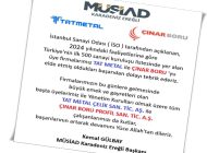 MÜSİAD İLK 500 SIRALAMASINA GİREN FİRMALARI KUTLADI