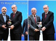 CUMHURBAŞKANI ERDOĞAN’DAN DEMİR VE SARIKAYA’YA PLAKET…
