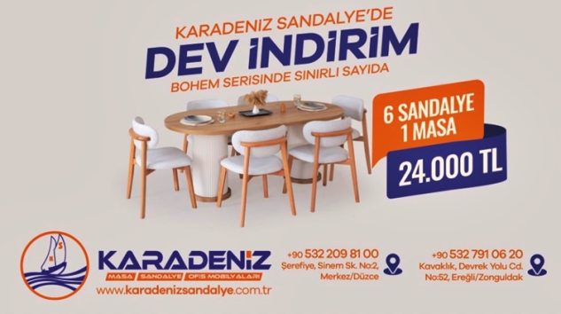 KARADENİZ SANDALYE’DE DEV İNDİRİM!