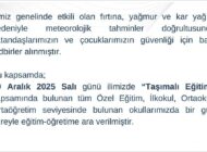 TAŞIMALI EĞİTİME SALI GÜNÜ ARA VERİLDİ