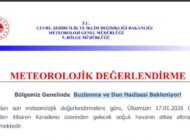 BÖLGEMİZDE BUZLANMA VE DON HADİSESİ BEKLENİYOR!