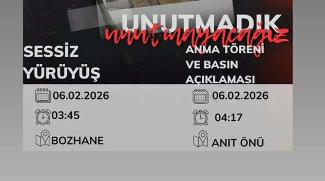 6 ŞUBAT DEPREMİ ‘SESSİZ YÜRÜYÜŞ’LE ANILACAK!