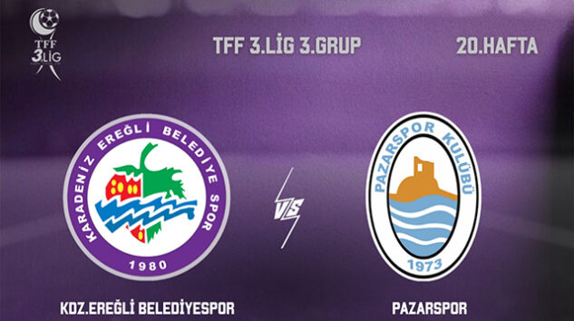 KDZ. EREĞLİ BELEDİYESPOR, PAZARSPOR’A 3-0 MAĞLUP OLDU