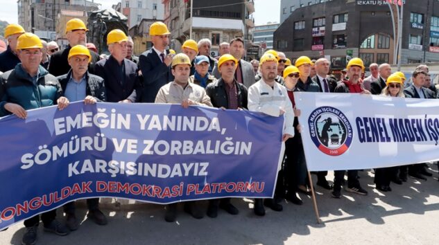 “EYLEMLERİNİ SÜRDÜREN MADENCİLERE SELAM OLSUN”