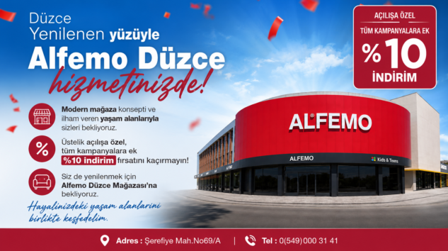 TİMTEK’TEN DÜZCE’YE YENİLENEN ALFEMO MAĞAZASI