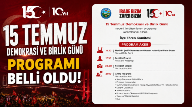 KDZ. EREĞLİ’DE 15 TEMMUZ PROGRAMI BELLİ OLDU