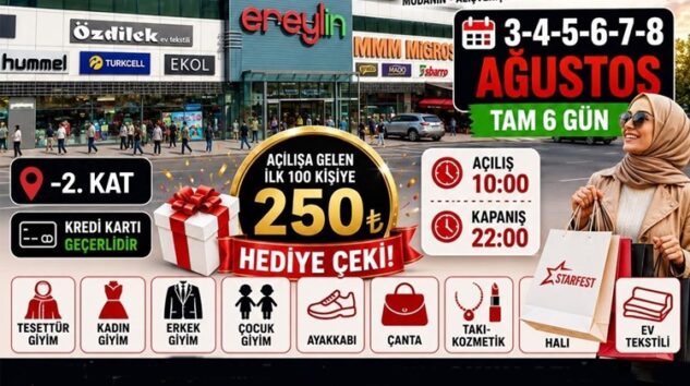 STARFEST MODA VE ALIŞVERİŞ GÜNLERİ EREYLİN AVM’DE BAŞLIYOR