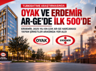 OYAK VE ERDEMİR AR-GE 500 LİSTESİNDE ÜST SIRALARDA