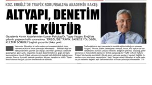 DR. TUGAY YAZGAN EREĞLİ’NİN ÖNEMLİ SORUNSALINI YAZDI