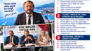 KDZ. EREĞLİ TSO BAŞKAN ADAYI YÜKSEL BALCI
